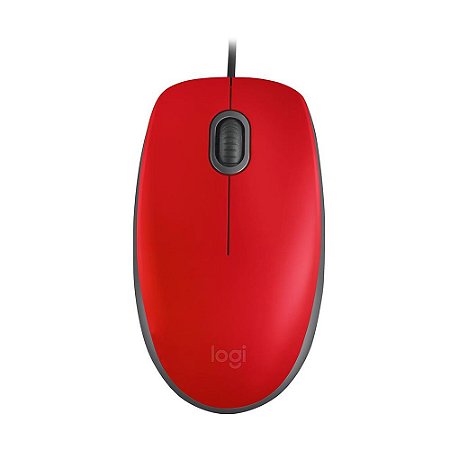 Mouse Logitech M110 com Clique Silencioso, Design Ambidestro, USB, Plug and Play, Vermelho - 910-005492