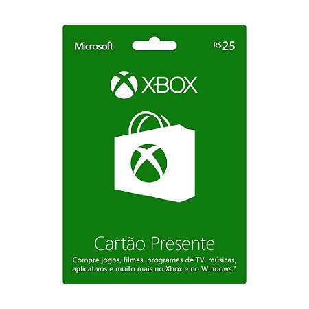 Cartão Presente R$25 Xbox Live Brasil - Microsoft