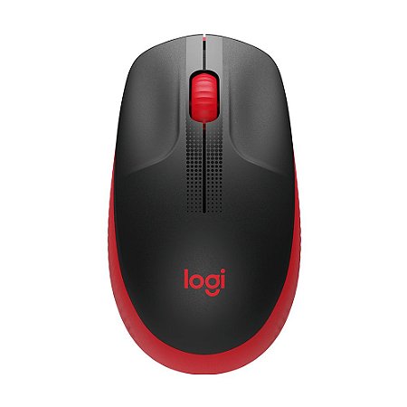 Mouse sem fio Logitech M190 com Design Ambidestro, Ergonômico, Conexão USB e Pilha Inclusa, Vermelho - 910-005904