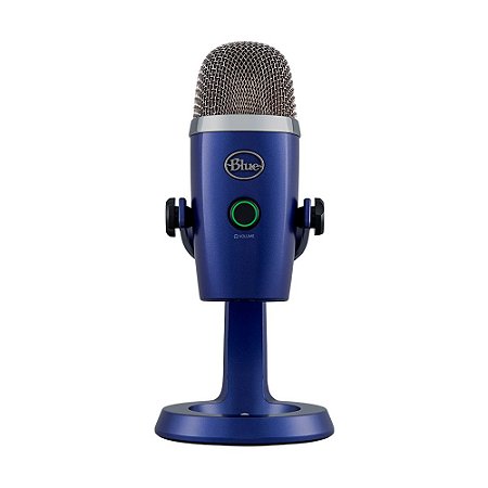 Microfone Condensador USB Blue Yeti Nano com Suporte Ajustável, 2 Padrões de Captação, Plug and Play, para Streaming e Podcast, Azul - 988-000089