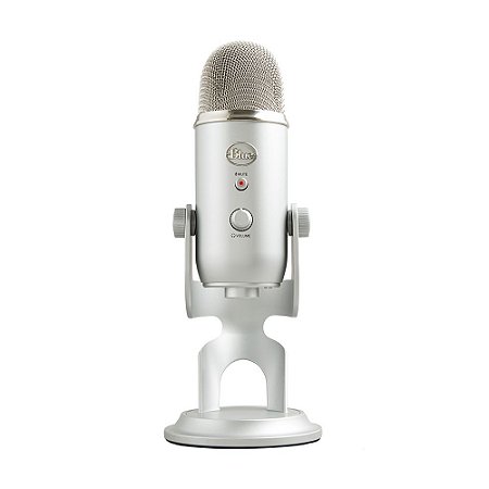 Microfone Condensador USB Blue Yeti com Suporte Ajustável, 4 Padrões de Captação, Plug and Play, para Streaming e Podcast, Prata - 988-000103