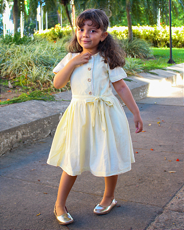Vestido Infantil Tulipa - Amarelo