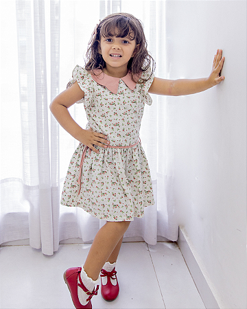 Vestido Infantil Aurora - Rosa seco