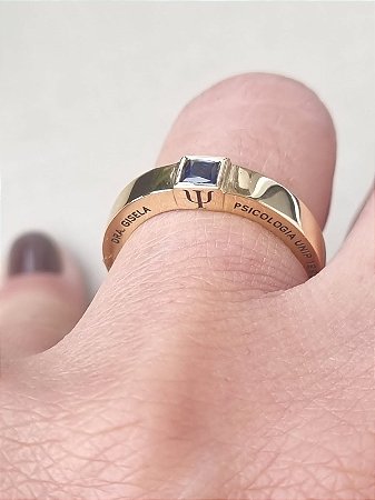 Anel de formatura unissex 4mm em Ouro 18k REF.04 (TODOS OS CURSOS E PROFISSÕES)