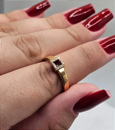 Anel LORE em Prata 925 com revestimento em Ouro 18K REF.23
