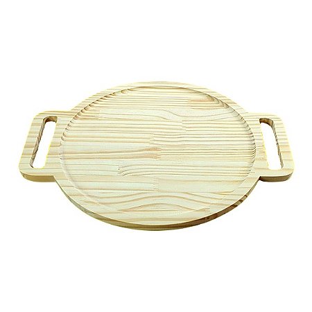 Bandeja redonda em pinus  41x29cm