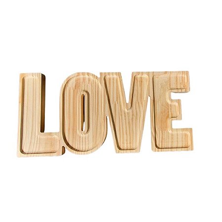 Petisqueira em pinus Love 38x18cm