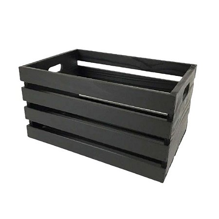 Caixote em pinus 50x30x25cm Preto