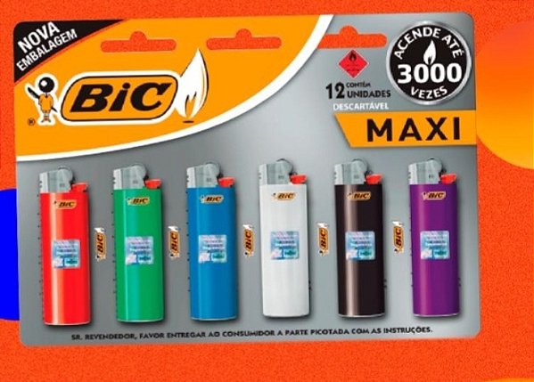 Isqueiro Bic Maxxi cartela c/6