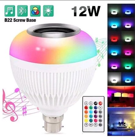 Lâmpada LED bluetooth musical