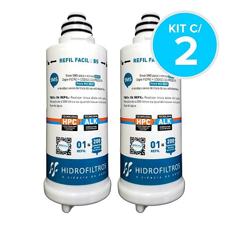 Refil Facile B5 p/ Purificador Economy Fit Hidrofiltros - Kit com 2