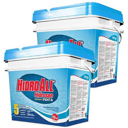Combo 2 Cloro Granulado Multifunção 5 em 1 Hidrosan Penta 10 kg
