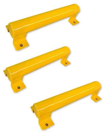 Kit 3 Bate Rodas Limitador De Vagas Estacionamento Amarelo
