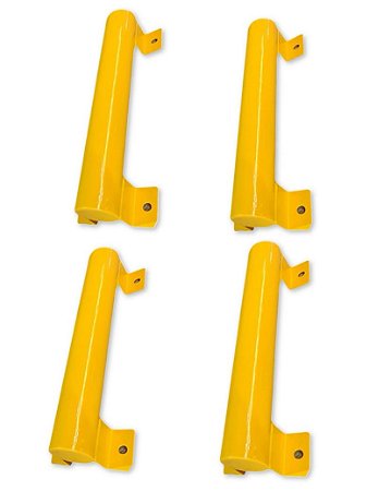 Kit 4 Bate Rodas Limitador De Vagas Estacionamento Amarelo
