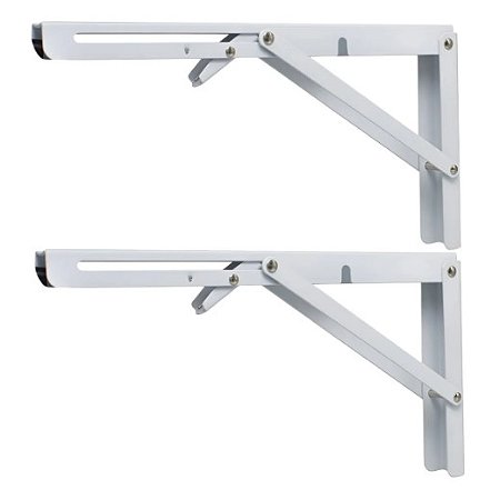 Kit 2 Suportes Mão Francesa Dobrável Retrátil Reforçada 40cm