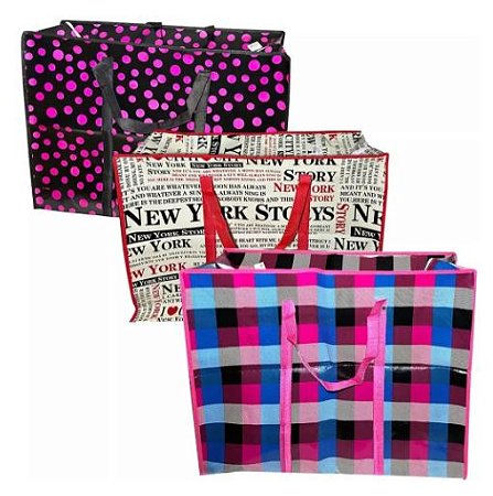 Kit 3un Sacola Sacolão Sacoleira Paraguai Bolsa Viagem 80cm