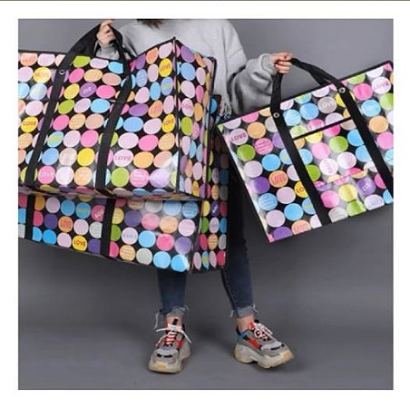 Kit 10 Sacolas Sacoleira Paraguai Bolsa Viagem Feira 80x70cm