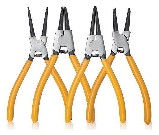 Kit De Alicates Para Anéis 7 Pol. Jogo Com 4 Peças Extrator