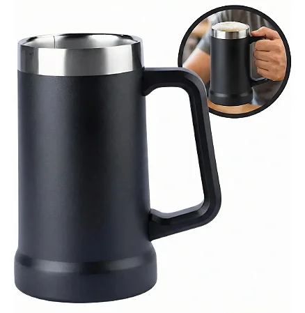 Caneca Térmica Em Inox Com Alça E Camada Dupla 720ml