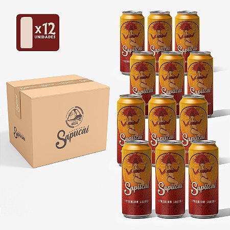 Kit 12 UNIDADES - Cerveja Sapucai Premium Lager - Lata 473mL