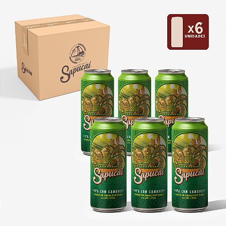 Kit 06 UNIDADES - Cerveja Sapucai English IPA c/ Cambuci - Lata 473mL