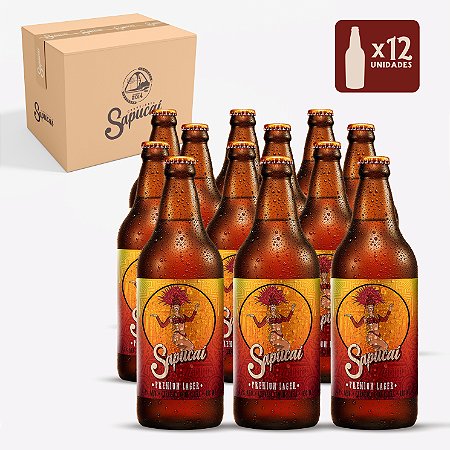 Kit 12 UNIDADES - Cerveja Sapucai Premium Lager - Garrafa 600mL