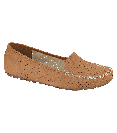 Mocassim Feminino VIZZANO Camurça com Furinhos