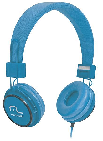 Headphone Head Fun com Microfone P2 3,5mm Hi-Fi Azul Multila