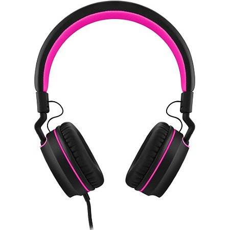 Headphone On Ear Stereo Preto/Rosa - Pulse - PH160