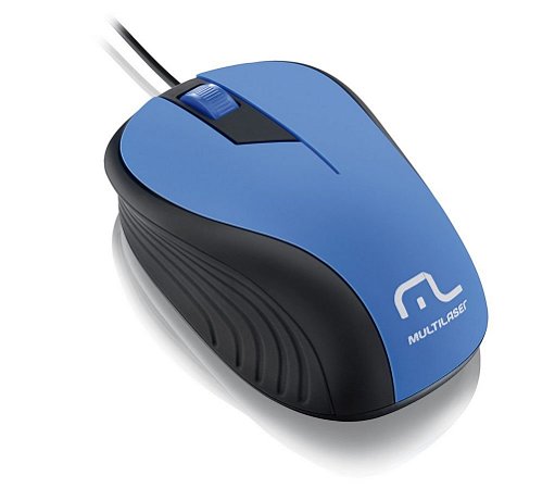 Mouse Emborrachado Azul E Preto Multilaser - MO226