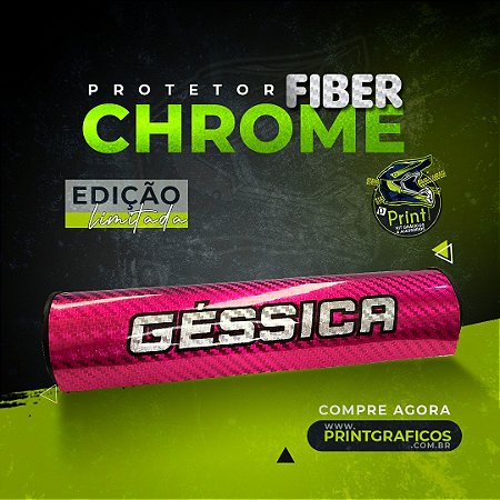 PROTETOR DE GUIDÃO FIBER CHROME PERSONALIZADO COM SEU NOME E NUMERO