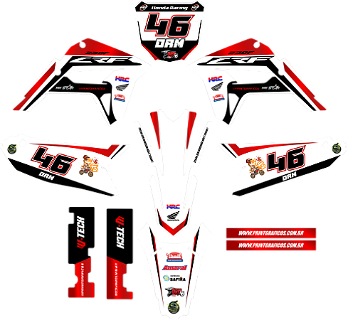KIT ADESIVOS GRAFICOS CRF230f F21 AMX MOTOCROSS DRM46