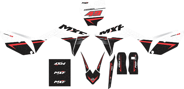 Kit Gráfico Adesivo Mxf 49cc Ferinha Extreme Duplo Escapamento