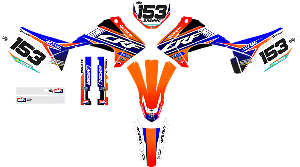 KIT ADESIVOS GRAFICOS CRF230 2015 MOTOCROSS Original Color