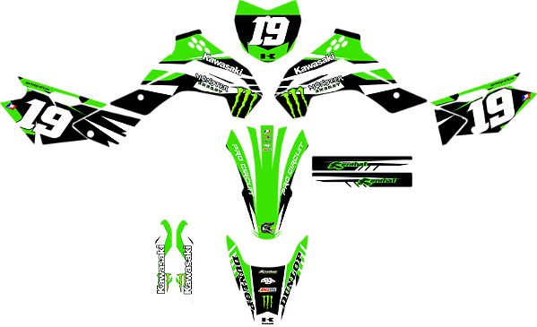 KIT ADESIVOS GRAFICOS KAWASAKI KLX 140 2008-2017 MOTOCROSS