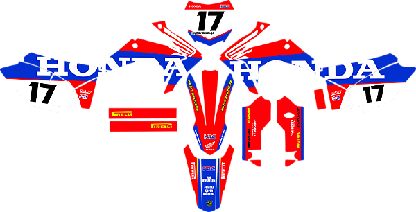 KIT ADESIVOS GRAFICOS CRF230 2015 MOTOCROSS Original Azul