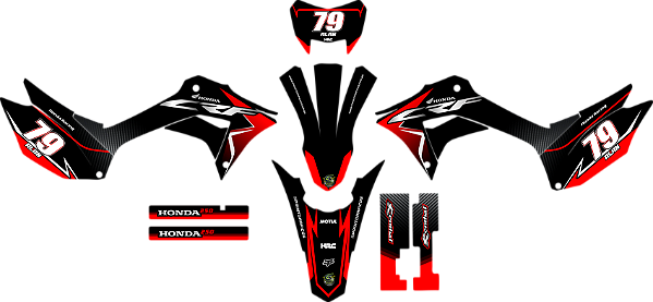 KIT ADESIVOS GRAFICOS CRF250f Original MOTOCROSS Mosca