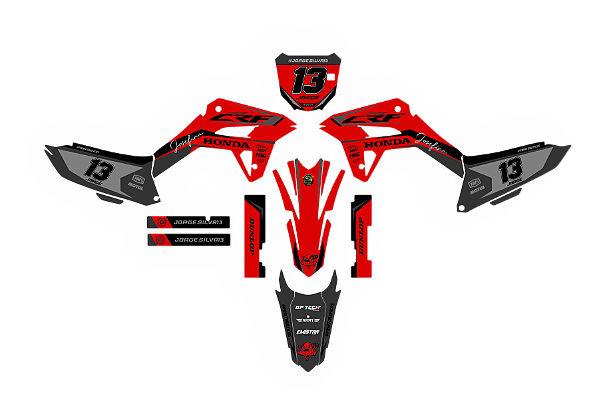 KIT ADESIVOS GRAFICOS CRF250F  MOTOCROSS Jorge