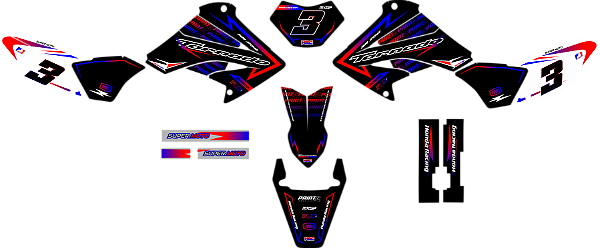 KIT ADESIVOS GRAFICOS HONDA TORNADO 250 Motocross
