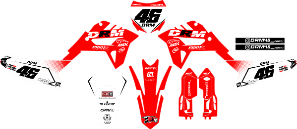 KIT ADESIVOS GRAFICOS CRF TORNADO AMX  MOTOCROSS DRM46