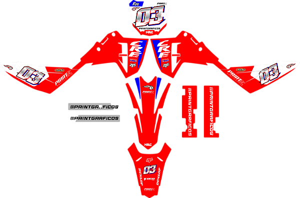 KIT ADESIVOS GRAFICOS CRF230 AMX F25 MOTOCROSS