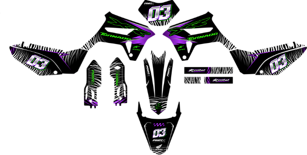KIT ADESIVOS GRAFICOS HONDA TORNADO 250 BIKER PURPLE