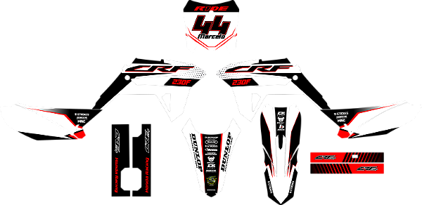 KIT ADESIVOS GRAFICOS CRF230F BIKER ACTION 4CTION MOTOCROSS RED