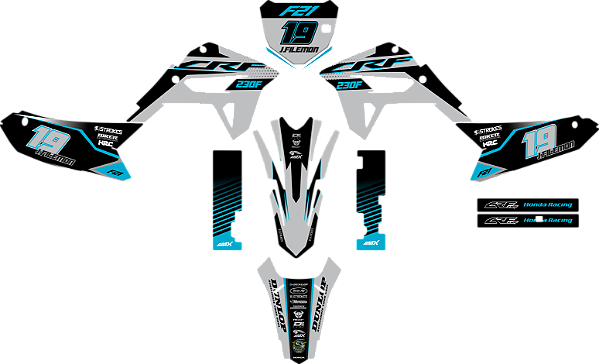 KIT ADESIVOS GRAFICOS CRF230F AMX F21 BLUE