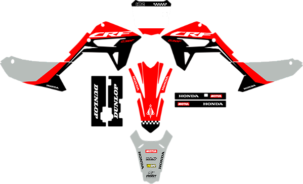 KIT ADESIVOS GRAFICOS CRF230F AMX F21 TRICOLOR RACING