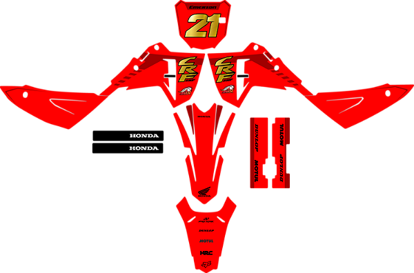 KIT ADESIVOS GRAFICOS CRF230F AMX F25 DOURADO