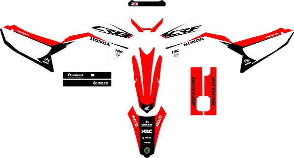 KIT ADESIVOS GRAFICOS CRF230F BIKER R1DE BOX BRANCO
