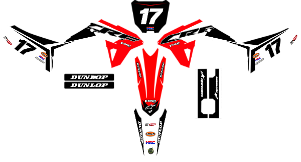 KIT ADESIVOS GRAFICOS CRF230F BIKER R1DE RAFAEL SANTANA