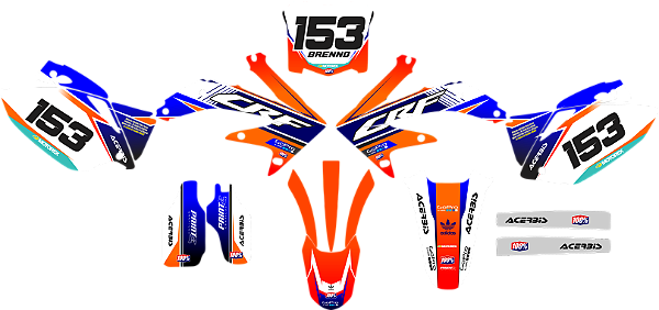 KIT ADESIVOS GRAFICOS CRF250 450 IMPORTADA TODAS ORANGE ACERBIS
