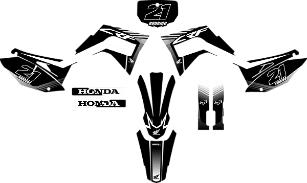 KIT ADESIVOS GRAFICOS CRF230 AMX PREMIUM FUMAÇA BLACK